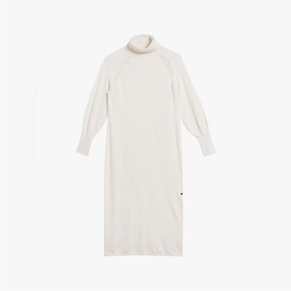 Ted Baker  Malorri Knit Midi Dress in Cream Size 0/2 - Picture 10 of 10